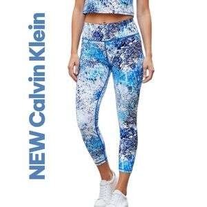 Calvin Klein NEW Crop Leggings Performance Print High Waist Sz 2XL